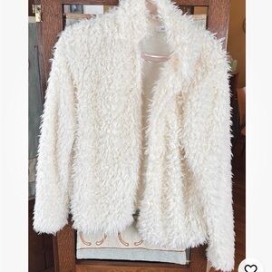 bishop + young white shaggy faux fur Teddy Jacket